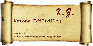Katona Zétény névjegykártya