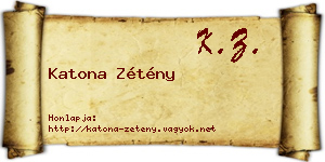 Katona Zétény névjegykártya