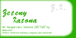 zeteny katona business card